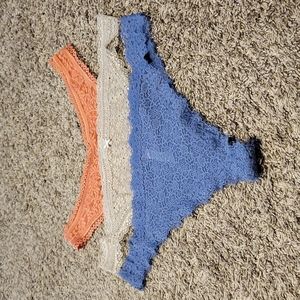 Aerie 2 Thong 1 Cheeky Underwear Lace Lot of 3 Panties XXL NWOT